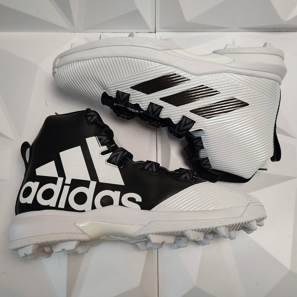 Adidas Mens Football Cleat 17 White Black Shoe Gridlock Linemen High Sport